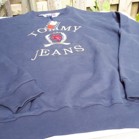 Tommy Jeans Crew Neck Navy Blue NWT XXL - Picture 4 of 8